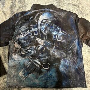 Hand painted customized leather jacket Aviatrix